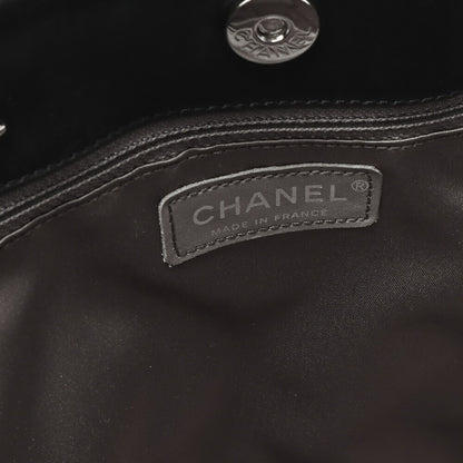 CHANEL Shoulder Bag, Matelasse, Double Chain, Cotton Vinyl, Black, Silver-Tone Hardware, Pre-Owned - Vintage La Charme