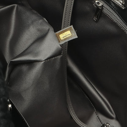 CHANEL Shoulder Bag, Matelasse, Double Chain, Cotton Vinyl, Black, Silver-Tone Hardware, Pre-Owned - Vintage La Charme