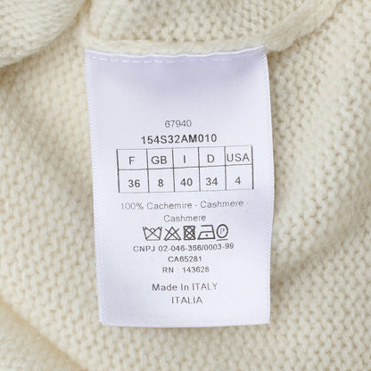 Dior Long Sleeve Knit, Logo Embroidery, Cashmere, Ivory, Gold-Tone Hardware, Pre-Owned - Vintage La Charme