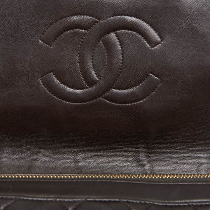 CHANEL Chain Backpack Bag, Matelasse, Turn Lock, Lambskin, Brown, Gold-Tone Hardware, Pre-Owned - Vintage La Charme