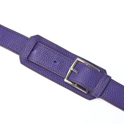 HERMES Gypsiere 34 Shoulder Bag Tryon Clemence Ultraviolet Silver-Tone Hardware Pre-Owned - Vintage La Charme