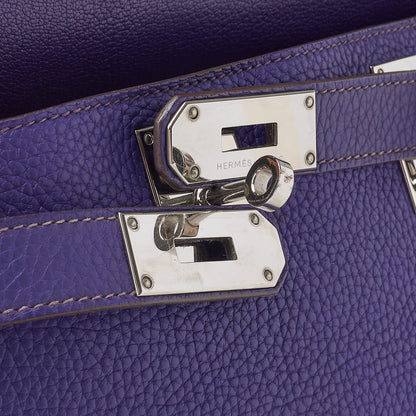 HERMES Gypsiere 34 Shoulder Bag Tryon Clemence Ultraviolet Silver-Tone Hardware Pre-Owned - Vintage La Charme