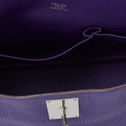 HERMES Gypsiere 34 Shoulder Bag Tryon Clemence Ultraviolet Silver-Tone Hardware Pre-Owned - Vintage La Charme