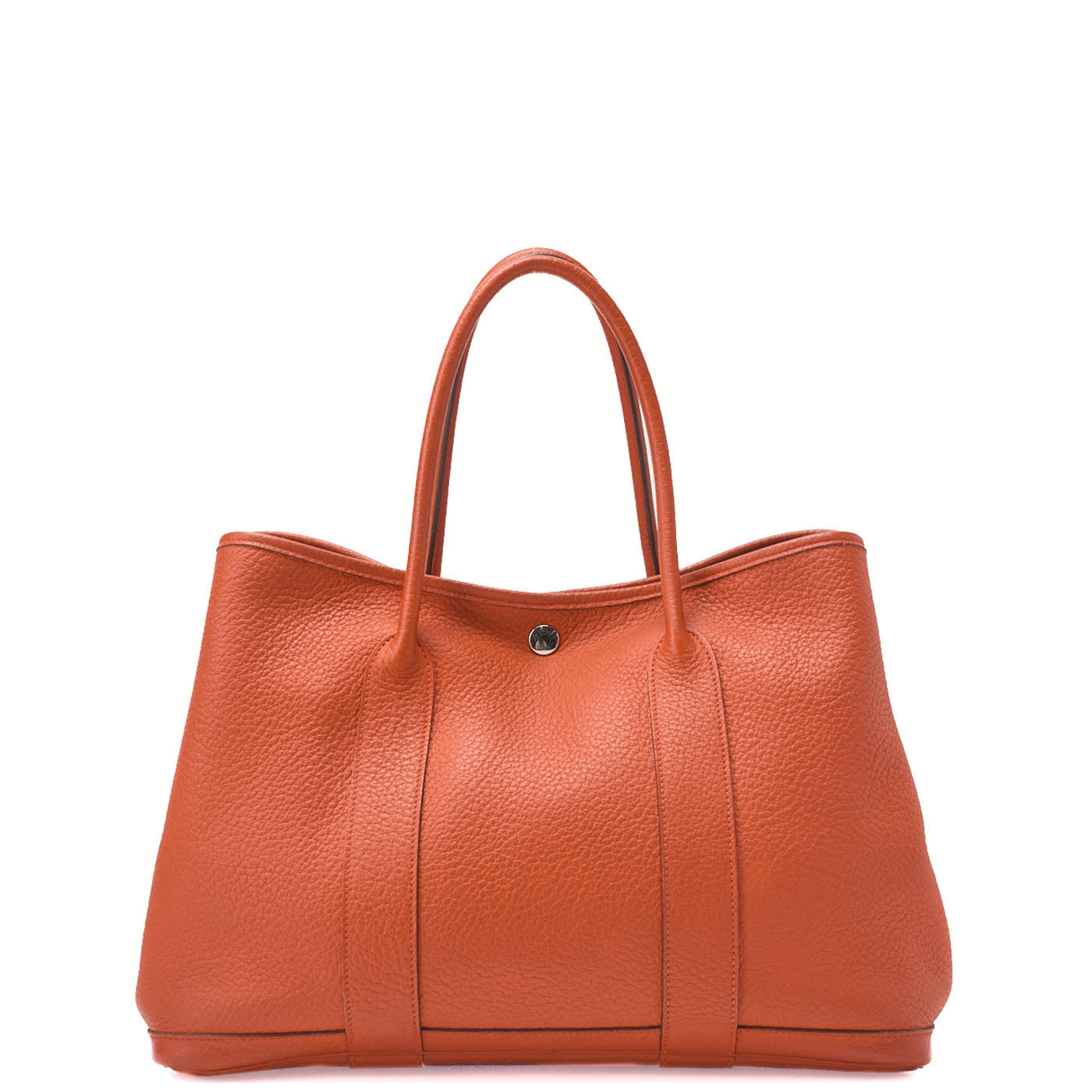 HERMES Garden Party PM Handbag, Shoulder Bag, Negonda, Capucine, Silver Metal Fittings, Pre-Owned