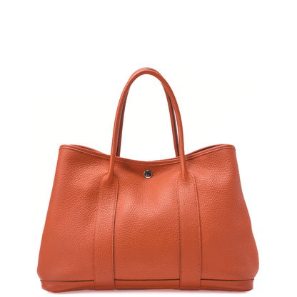 HERMES Garden Party PM Handbag, Shoulder Bag, Negonda, Capucine, Silver Metal Fittings, Pre-Owned
