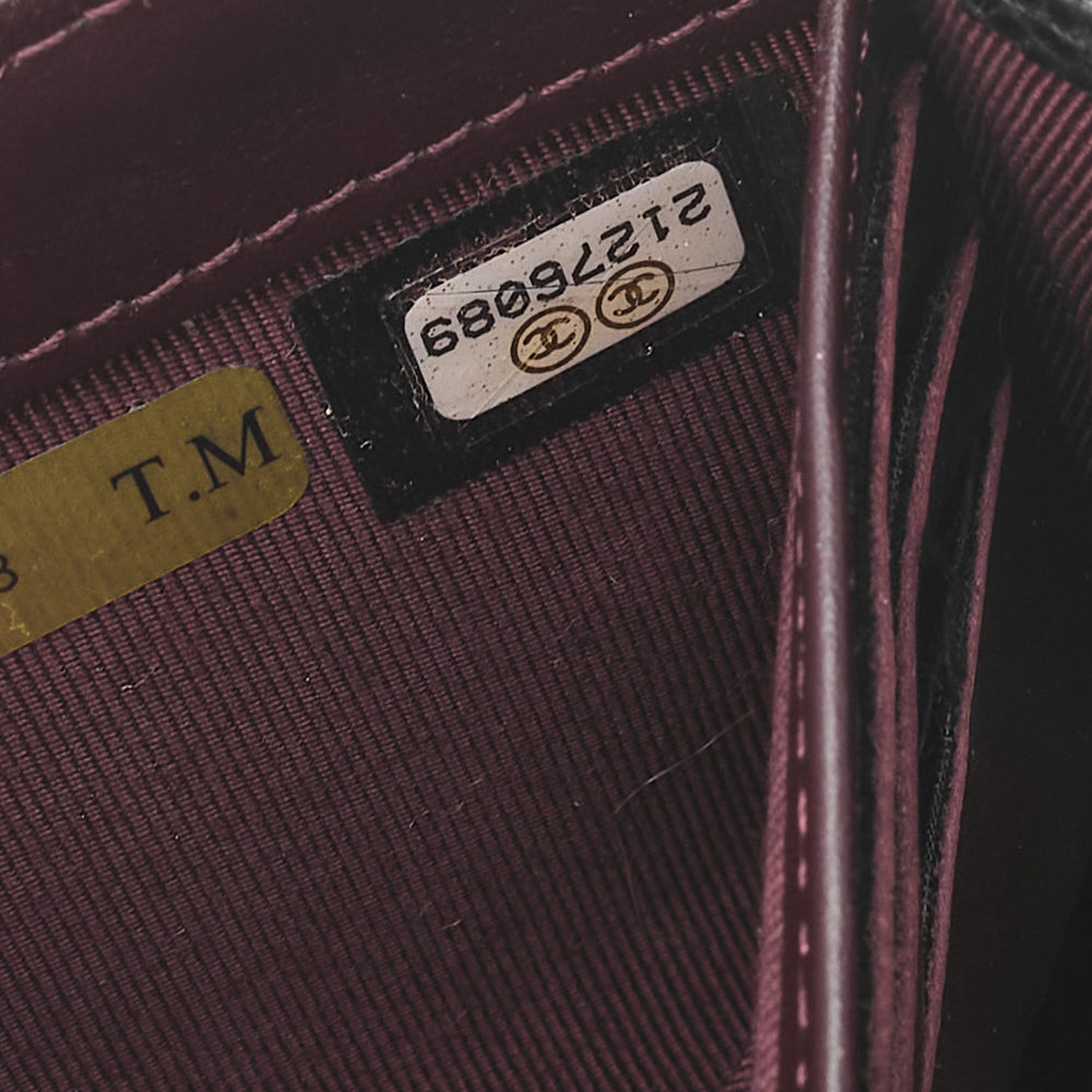 CHANEL Matelasse Bi-Fold Long Wallet Caviar Skin Black Silver-Tone Hardware, Pre-Owned