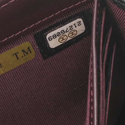 CHANEL Matelasse Bi-Fold Long Wallet Caviar Skin Black Silver-Tone Hardware, Pre-Owned