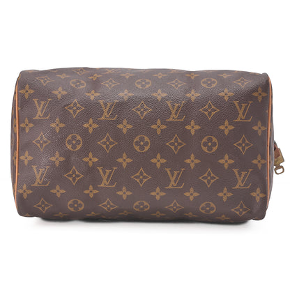 LOUIS VUITTON Louis Vuitton Monogram Speedy 30 Handbag M41526 Brown Gold-Tone Hardware, Pre-Owned