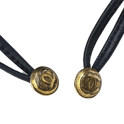 CHANEL Shoulder Bag Matelasse Drawstring Type Chain Shoulder Lambskin Navy Gold-Tone Hardware Pre-Owned - Vintage La Charme