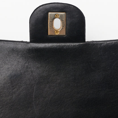 CHANEL Shoulder Bag, Matelasse Double Flap, Lambskin, Black, Gold-Tone Hardware, Pre-Owned - Vintage La Charme