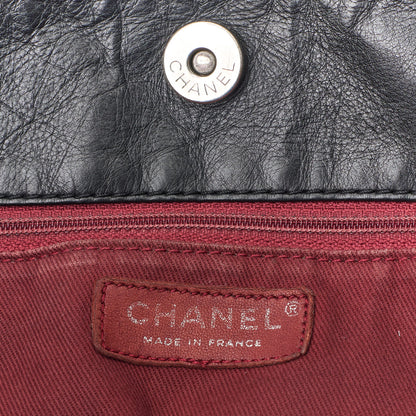 CHANEL Tote Bag Matelasse Coco Mark Double Chain Vintage Calf Black Silver-Tone Hardware Pre-Owned - Vintage La Charme