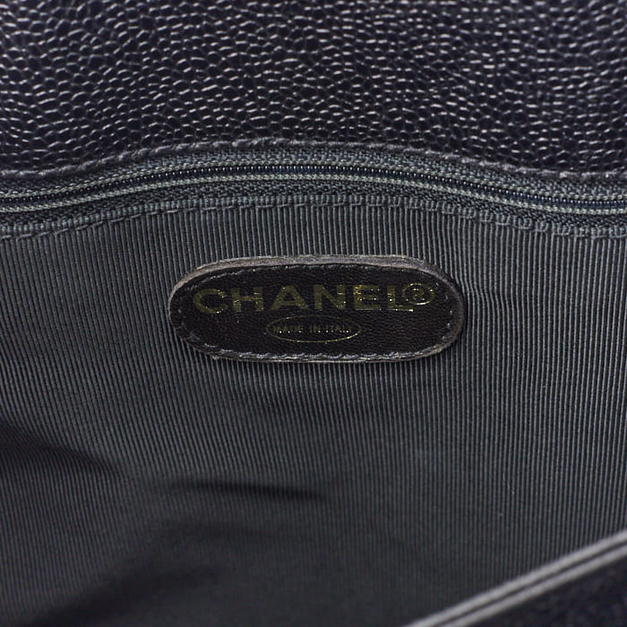 CHANEL Tote Bag, Turn Lock, Double Chain Shoulder, Caviar Skin, Black, Gold-Tone Hardware, Pre-Owned - Vintage La Charme