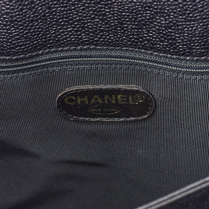 CHANEL Tote Bag, Turn Lock, Double Chain Shoulder, Caviar Skin, Black, Gold-Tone Hardware, Pre-Owned - Vintage La Charme
