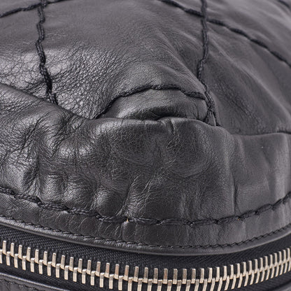 CHANEL Tote Bag Gamaguchi Wild Stitch Calf Leather Black Silver-Tone Hardware Pre-Owned - Vintage La Charme