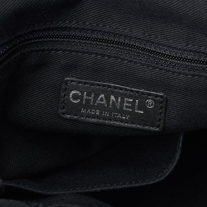 CHANEL Tote Bag Gamaguchi Wild Stitch Calf Leather Black Silver-Tone Hardware Pre-Owned - Vintage La Charme