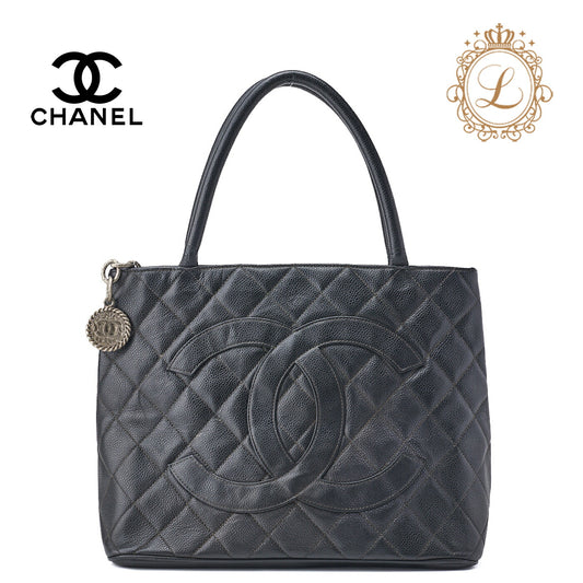 CHANEL Tote Bag Matelasse Reprint Caviar Skin Black Silver-Tone Hardware Pre-Owned - Vintage La Charme