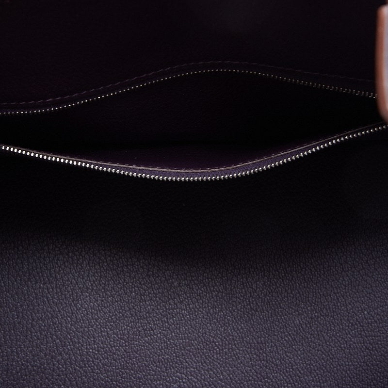 HERMES Birkin 30 Tote Bag Tryon Clemence Raisin Silver-Tone Hardware Pre-Owned - Vintage La Charme