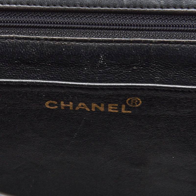 CHANEL Shoulder Bag, Deca Matelasse Turn Lock, Lambskin, Black, Gold-Tone Hardware, Pre-Owned - Vintage La Charme