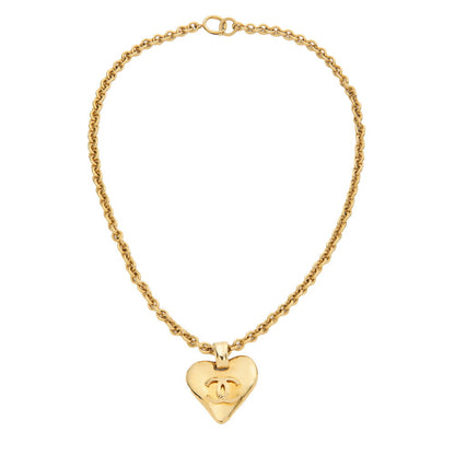 Chanel Tote Bag, Coco Mark Heart, Gold Plated, Gold, Gold-Tone Hardware, Pre-Owned - Vintage La Charme