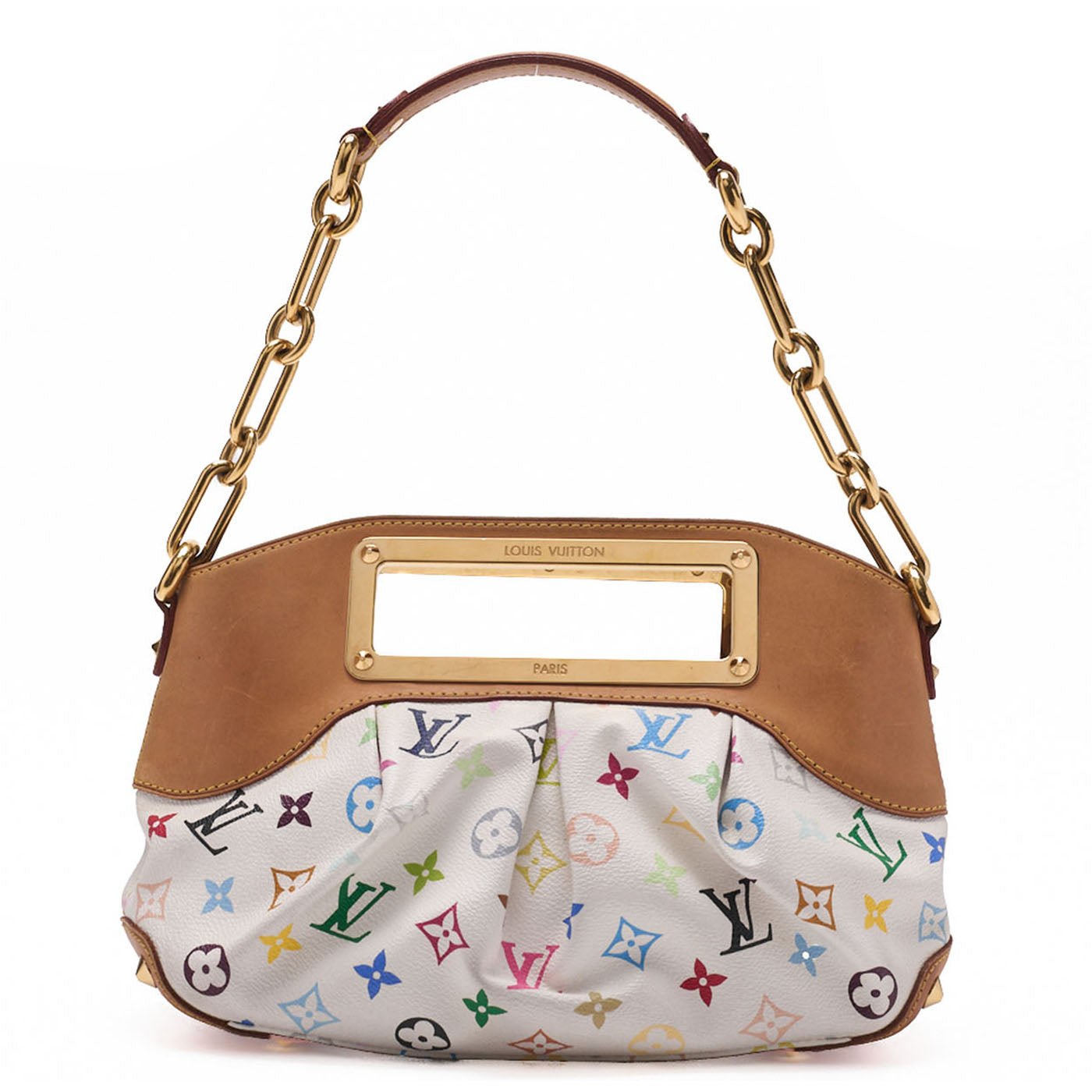 LOUIS VUITTON Louis Vuitton Monogram Monogram Multicolor Judy PM 2WAY Handbag White Gold-Tone Hardware, Pre-Owned