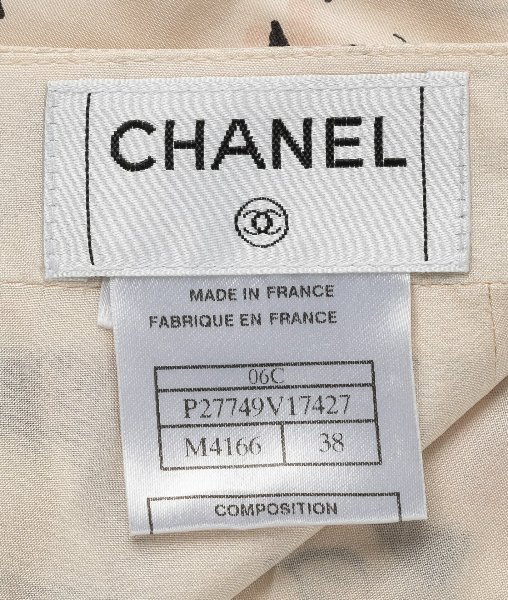 CHANEL Pleated Skirt, Coco Mark Logo, Silk, Ivory, Gold-Tone Hardware, Pre-Owned - Vintage La Charme