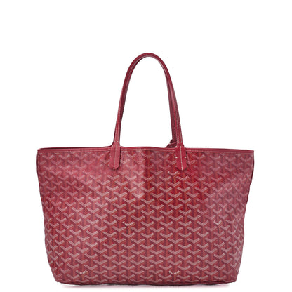 GOYARD Saint Louis PM Tote Bag, Beschichtetes Canvas, Rot, Silberfarbene Metallteile, Gebraucht