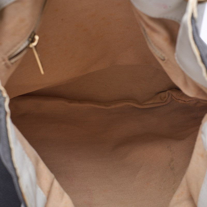 CHANEL Shoulder Tote Bag, Canvas, Gray, Gold-Tone Hardware, Pre-Owned - Vintage La Charme