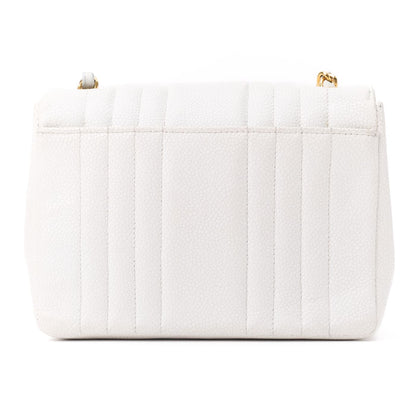 CHANEL Mini Mademoiselle Turn Lock Chain Shoulder Bag Caviar Skin White Gold-Tone Hardware Pre-Owned - Vintage La Charme