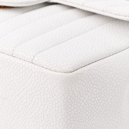CHANEL Mini Mademoiselle Turn Lock Chain Shoulder Bag Caviar Skin White Gold-Tone Hardware Pre-Owned - Vintage La Charme
