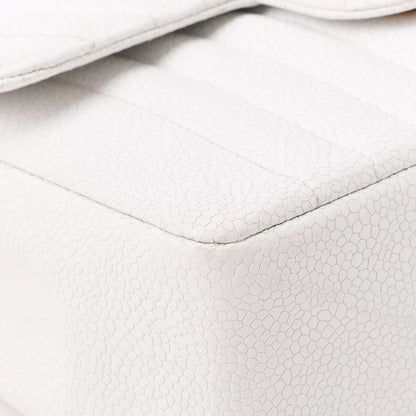 CHANEL Mini Mademoiselle Turn Lock Chain Shoulder Bag Caviar Skin White Gold-Tone Hardware Pre-Owned - Vintage La Charme