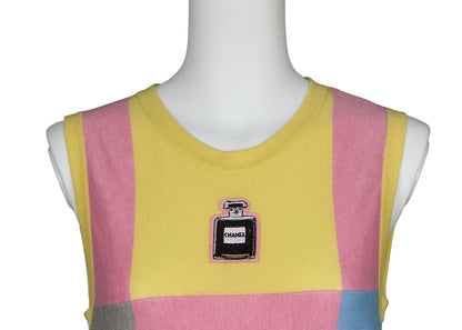 CHANEL One Piece Top Skirt, Logo Patch, Cotton Cashmere Blend, Multicolor, Gold-Tone Hardware, Pre-Owned - Vintage La Charme