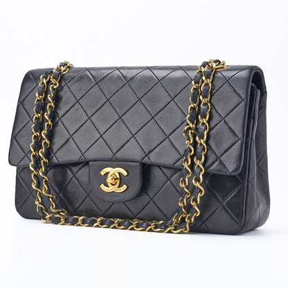 CHANEL Shoulder Bag Mini Matelasse Turn Lock Lambskin Black Gold-Tone Hardware Pre-Owned - Vintage La Charme