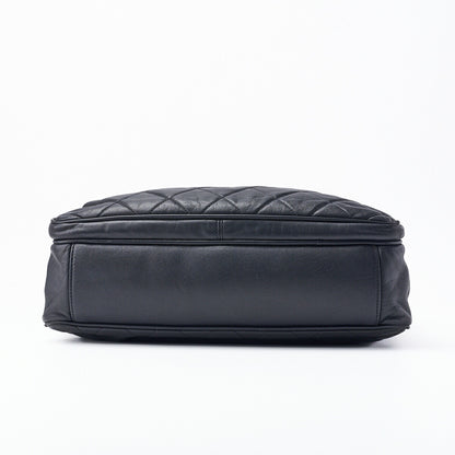 CHANEL Shoulder Bag Matelasse Outside Flap Lambskin Navy Gold-Tone Hardware Pre-Owned - Vintage La Charme