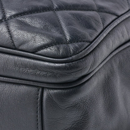 CHANEL Shoulder Bag Matelasse Outside Flap Lambskin Navy Gold-Tone Hardware Pre-Owned - Vintage La Charme