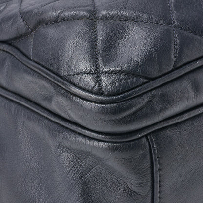 CHANEL Shoulder Bag Matelasse Outside Flap Lambskin Navy Gold-Tone Hardware Pre-Owned - Vintage La Charme