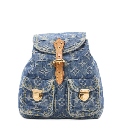 LOUIS VUITTON Louis Vuitton Monogram Denim Sackad PM M95057 Backpack Blue Gold-Tone Hardware, Pre-Owned