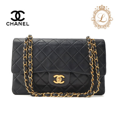CHANEL Shoulder Backpack Bag Matelasse Turn Lock Lambskin Black Gold-Tone Hardware Pre-Owned - Vintage La Charme