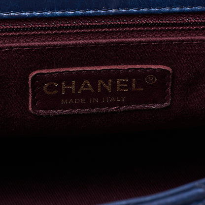 CHANEL Shoulder Handbag Matelasse 2WAY Vintage Calf Blue Gold-Tone Hardware Pre-Owned - Vintage La Charme