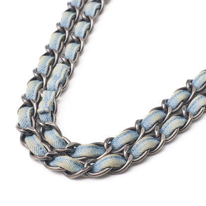 CHANEL Shoulder Bag Mini Chain Shoulder Denim Blue Denim Silver-Tone Hardware Pre-Owned - Vintage La Charme