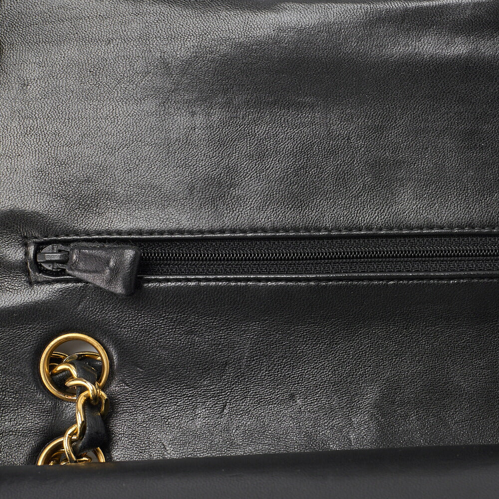 CHANEL Shoulder Bag, Matelasse W Flap, Chain Shoulder, Lambskin, Black, Gold-Tone Hardware, Pre-Owned - Vintage La Charme