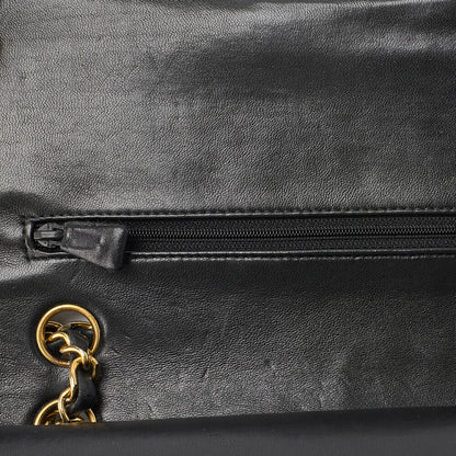 CHANEL Shoulder Bag, Matelasse W Flap, Chain Shoulder, Lambskin, Black, Gold-Tone Hardware, Pre-Owned - Vintage La Charme