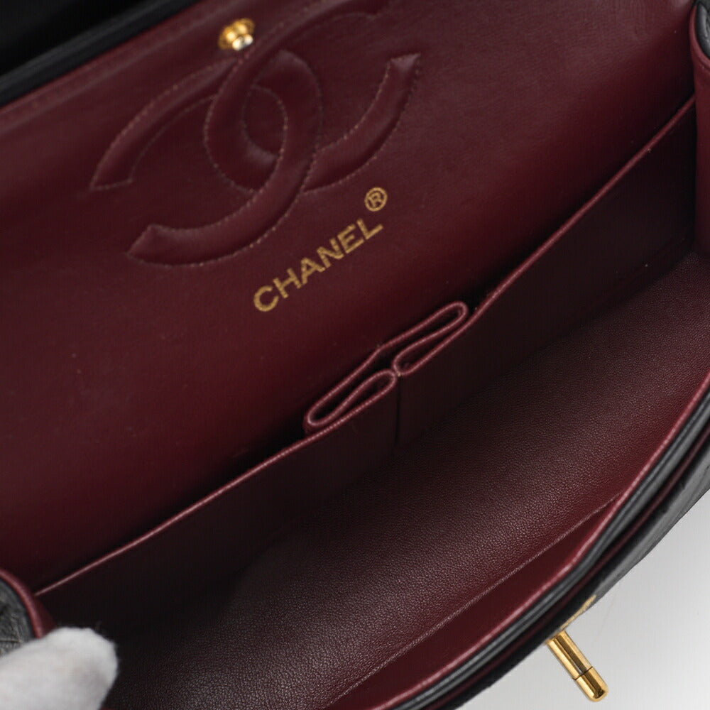 CHANEL Shoulder Bag, Matelasse W Flap, Chain Shoulder, Lambskin, Black, Gold-Tone Hardware, Pre-Owned - Vintage La Charme