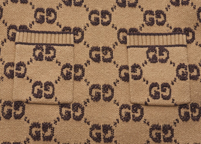Gucci One Piece Top Skirt, Logo Mark, Knit, Wool, Brown, Gold-Tone Hardware, Pre-Owned - Vintage La Charme