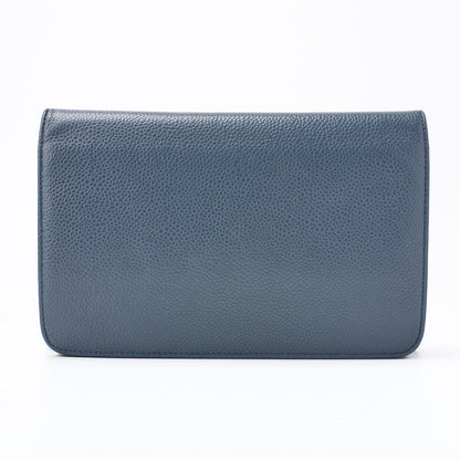 CHANEL Chain Wallet, Coco Mark, Caviar Skin, Blue, Gold-Tone Hardware, Pre-Owned - Vintage La Charme
