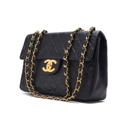 CHANEL Shoulder Bag, Deca Matelasse Turn Lock, Lambskin, Black, Gold-Tone Hardware, Pre-Owned - Vintage La Charme