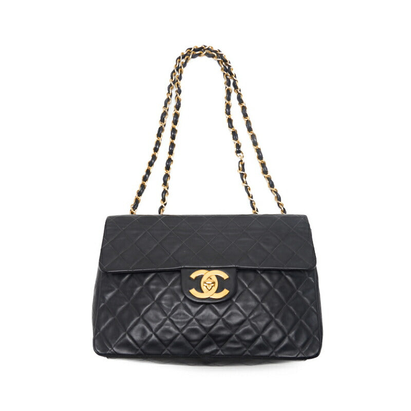 CHANEL Shoulder Bag, Deca Matelasse Turn Lock, Lambskin, Black, Gold-Tone Hardware, Pre-Owned - Vintage La Charme