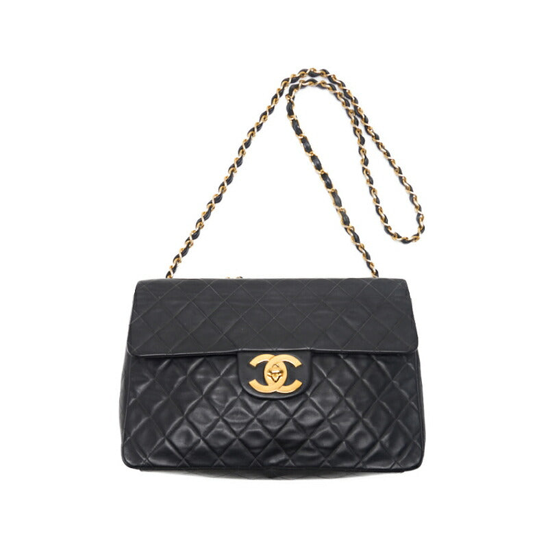 CHANEL Shoulder Bag, Deca Matelasse Turn Lock, Lambskin, Black, Gold-Tone Hardware, Pre-Owned - Vintage La Charme