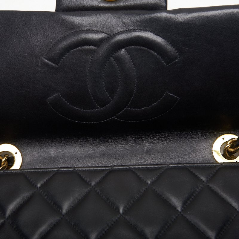 CHANEL Shoulder Bag, Deca Matelasse Turn Lock, Lambskin, Black, Gold-Tone Hardware, Pre-Owned - Vintage La Charme