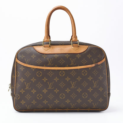 Louis Vuitton Handbag Deauville Monogram PVC Leather Brown Gold-Tone Hardware Pre-Owned - Vintage La Charme