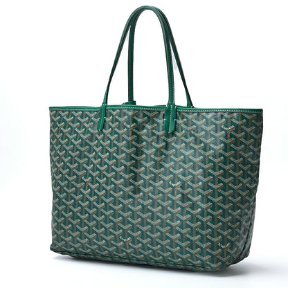 GOYARD Saint Louis PM Tote Bag, Coated Canvas, Green, Silver-Tone Hardware, Pre-Owned - Vintage La Charme